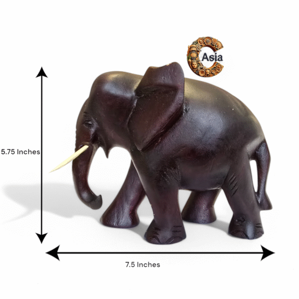 Handcrafted Wooden Elephant Statue – Artisan Carved Décor - Image 2