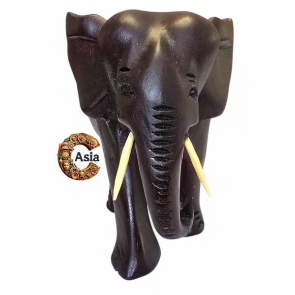 Handcrafted Wooden Elephant Statue – Artisan Carved Décor - Image 4
