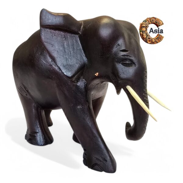 Handcrafted Wooden Elephant Statue – Artisan Carved Décor - Image 5