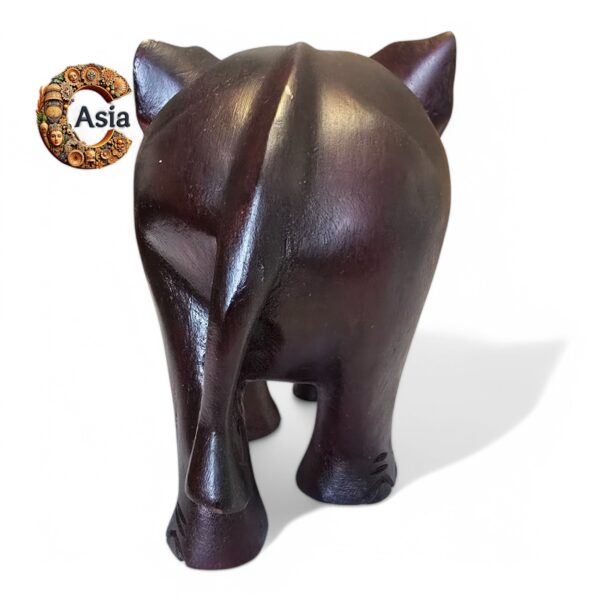 Handcrafted Wooden Elephant Statue – Artisan Carved Décor - Image 8