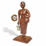 Vintage Wooden Village Woman Figurine – Handcrafted Rustic Decor Statue