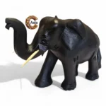 Handcrafted Wooden Elephant Statue – Black Finish