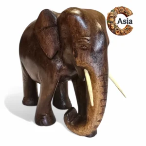 Handcrafted Wooden Elephant Figurine | Rustic Home Décor & Collectible