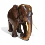 Handcrafted Wooden Elephant Figurine | Rustic Home Décor & Collectible