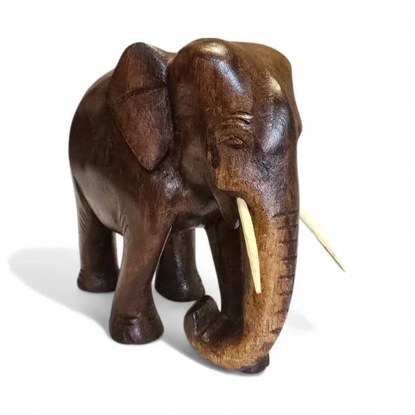 Handcrafted Wooden Elephant Figurine | Rustic Home Décor & Collectible