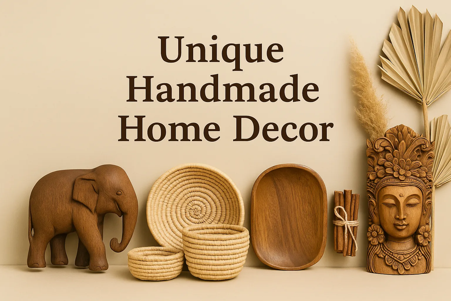 Photograph of unique handcrafted home decor and eco-friendly wooden gifts